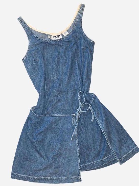 Dkny Dresses & Skirts - DKNY Blue Denim Tie-Waist Tank Dress